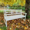 Vit trädgårdsbänk i furu – Ljuget